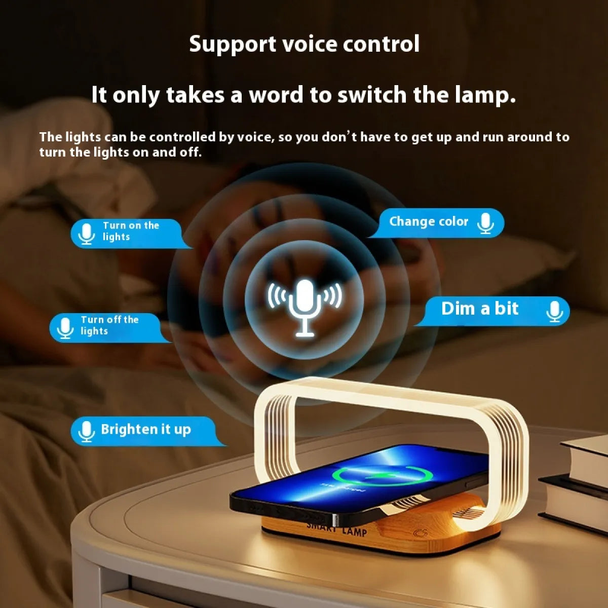 Multifunctional Lamp with Clock & Wireless Charger