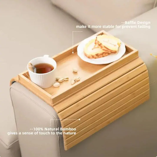 Foldable Tray For Snacks, Fruits And Beverages, Sofa Storage Tray