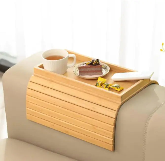 Foldable Tray For Snacks, Fruits And Beverages, Sofa Storage Tray